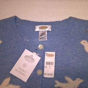 Talbots Sky-blue Lambswool Cardigan